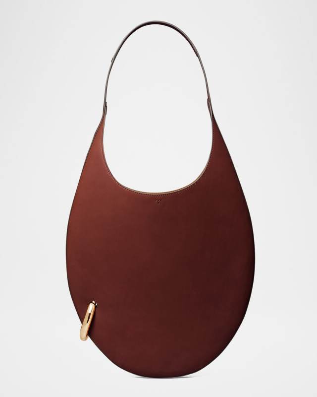 Pierced Leather Shoulder Bag